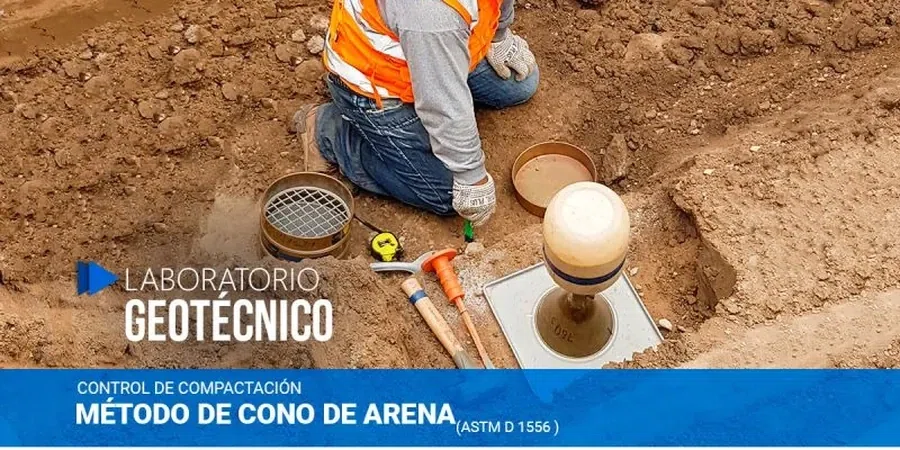 Essai de densité sur site (méthode du cône de sable) à Dunkerque